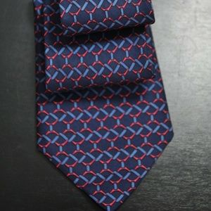 Hermes 7090 OA Navy & Red 100% Authentic Tie